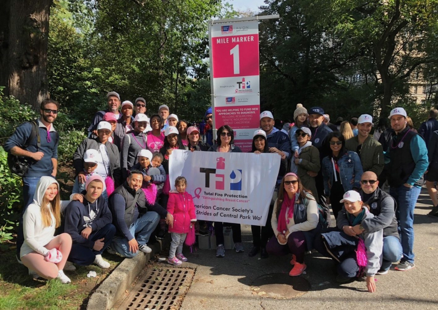 The total fire protection team at the 2023 American Cancer Society's Strides of Central Park Walk