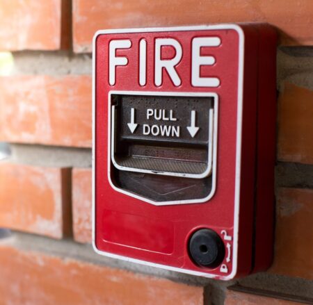 Fire Alarm Signal on Brick wall