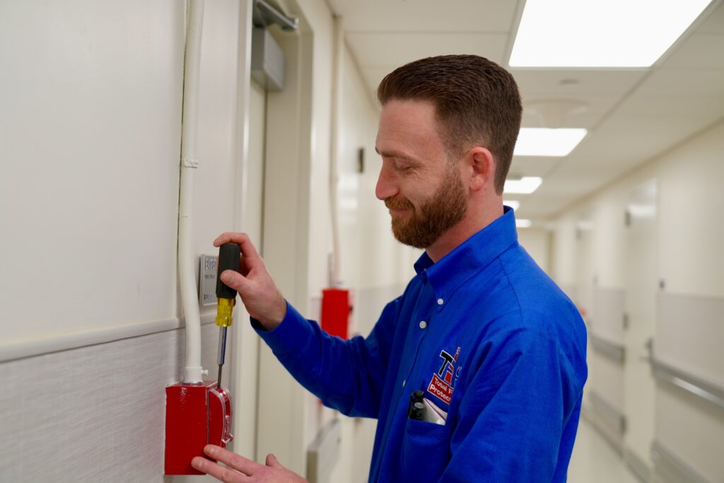 TFP technician adjusted. a fire alarm