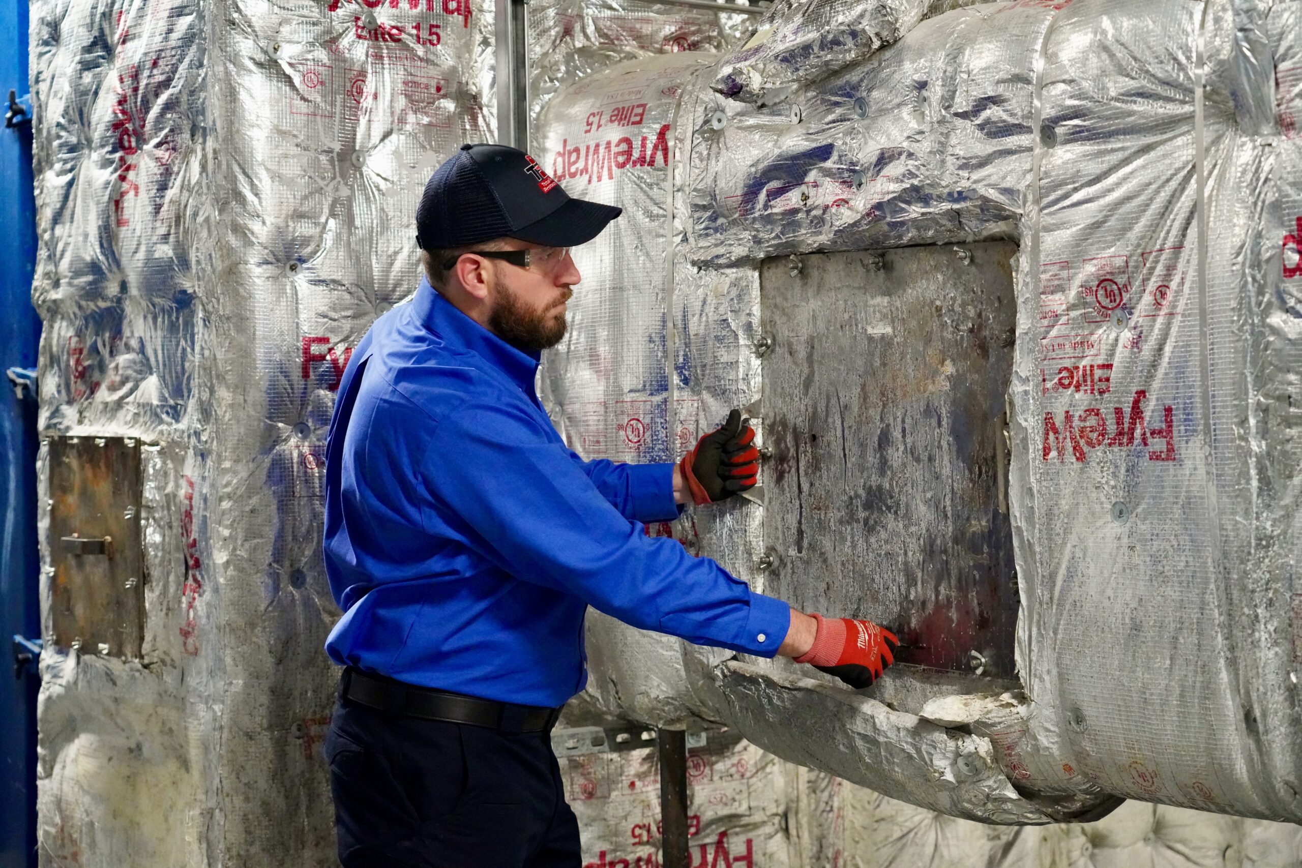 TFP technician performing firestopping